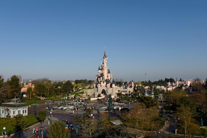 Une vue générale du parc Euro Disney, à Marne-La-Vallée, en 2017.