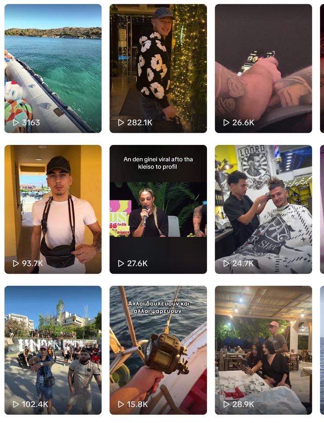 Знімок екрана з облікового запису TikTok Стефа Тоні (@stef_tony), ромського художника з Меніді, передмістя Афін.